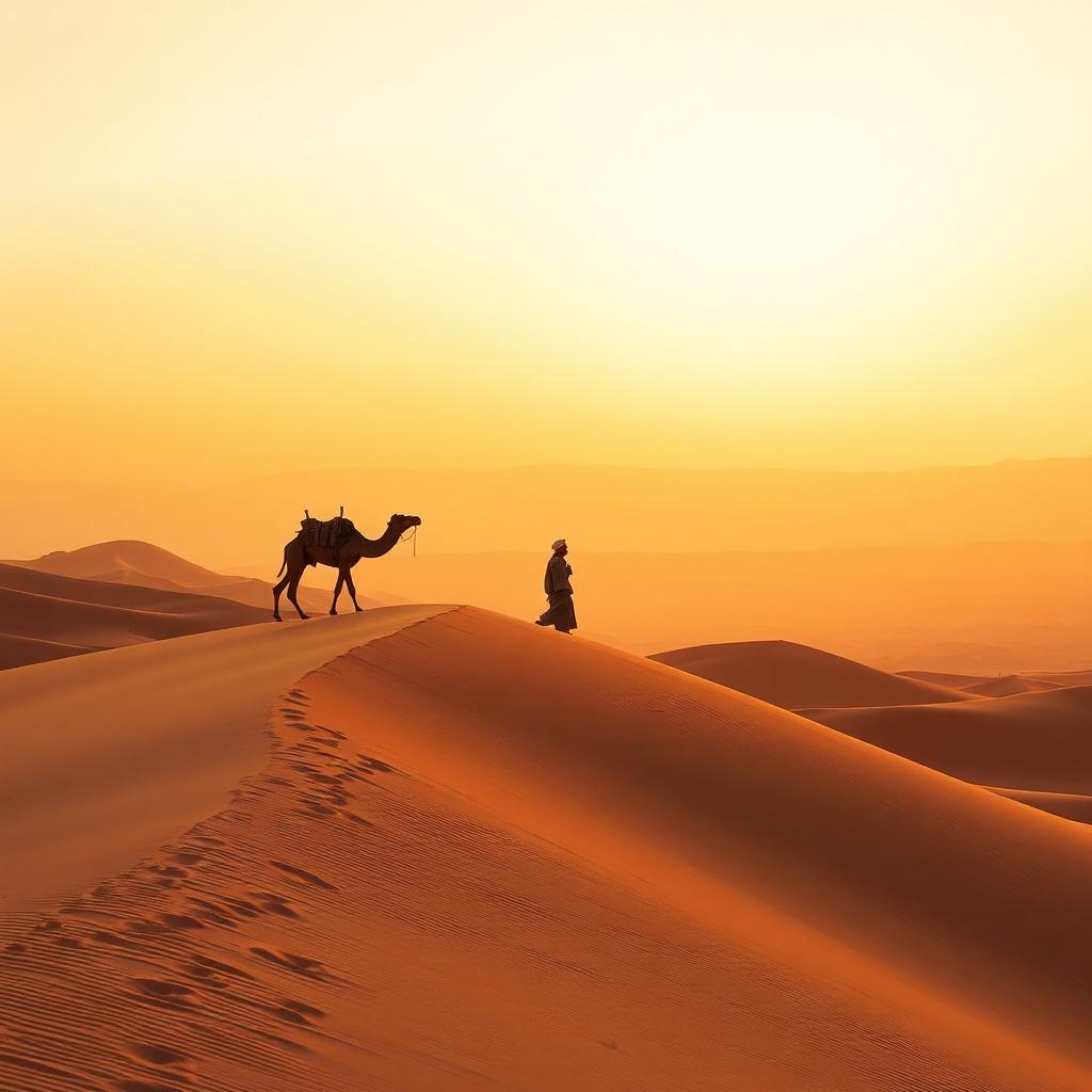 Dunes du Sahara au coucher du soleil